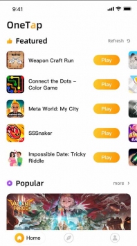 OneTap - Play Games Instantly взломанный (Мод разблокировано/без рекламы)