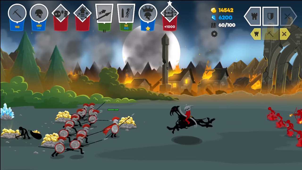 Stick War: Saga взломанный (Мод много золота и алмазов) на Андроид скачать